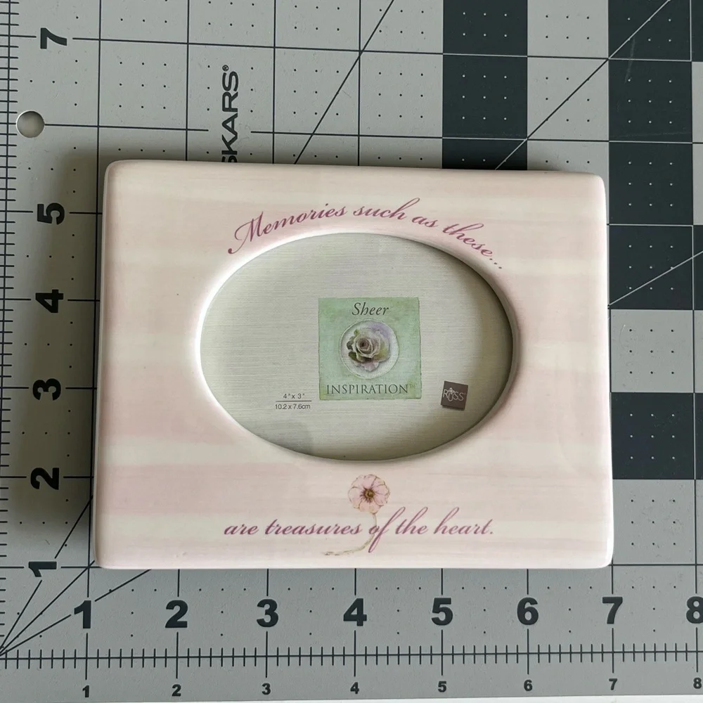 Russ Berrie Sheer Inspiration Memories Hand Painted Ceramic Photo Frame